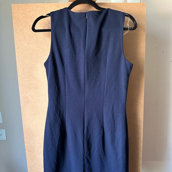 Blue/Navy Dress - Blue Work Dress Gold Detail - Picture 2 of 3